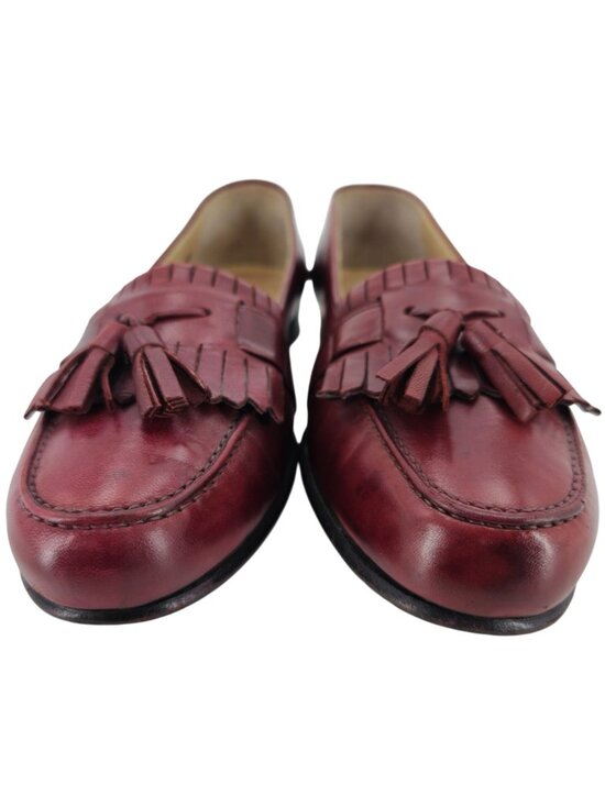 Vintage Bragano Cole Haan Burgundy Leather Dress Shoes Men 9W Tassel Loafer Ital